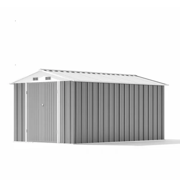 Patiowell 8x12 Metal Storage Shed, Gray